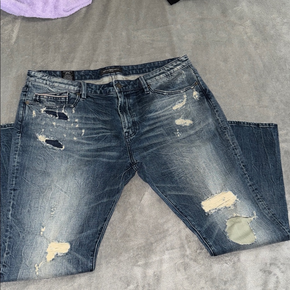 Cult Of Individuality Men's Distressed Blue Jeans size(40) men’s